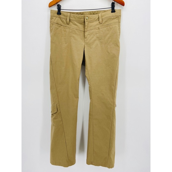 Athleta Pants - Athleta Tan Flared Leg Snap Pockets Dipper Pants